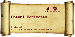 Antoni Marinetta névjegykártya